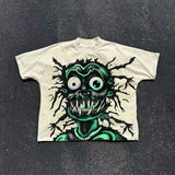 High Street Boys T-Shirt Short-Sleeved Cartoon Character Printing Loose Printing-Outfit