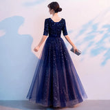 Sky Evening Dress Women's 2025 New Banquet Temperament Skinny And Elegant Host Chorus Performance Long