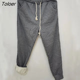Winter Thicken Plush Sport Pants Women 2023 Drawstring Elastic Waist Harem Pants Woman 9 Color Casual Sweatpants