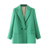 And Summer 2025 New Simple Loose Double-Dbuted Blazer Women's Spring And Autumn Dress New