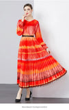 New Women's Dress Dress Oversized Dress Print 100 Folds T-Shirt With T-Shirt Holiday Casual