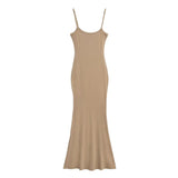 Trendy Women's Dress Hot Girls Sexy Stretch Slim Show Thin Buttocks Halter Skirt Pure Desire Tight Sleeveless Dress-Outfit