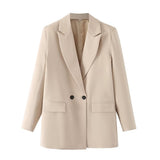 And Summer 2025 New Simple Loose Double-Dbuted Blazer Women's Spring And Autumn Dress New