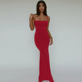 Strappy Backless Bodycon Maxi Dress-Outfit