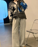 Deer Jacquard Hooded Knitting Zipper Cardigan-Outfit