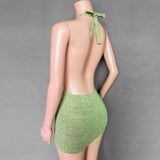 Explosion Women's Vacation Swimwear Sexy Bag With Naked Back Sling Sweater Knitted