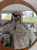 Pink Floral Quilted Coat-Outfit