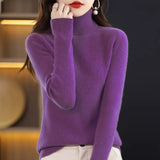 Toloer Autumn Winter New Turtleneck Sweater Set Slim Thin Close-Fitting Knit Bottom With Coat Money-Outfit