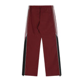 Patchwork Striped Baggy Sweatpants-Outfit