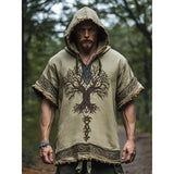 Men's Short-Sleeved Loose Casual Hoodie 3D National Style Digital Printing Short