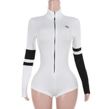 Knitted High-Collar Zipper Tight-Body Locomotive Hottie Fashion Women's