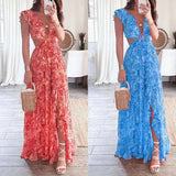 Women's Clothing 2025 New Print Deep V Sexy Folding