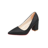 And Summer Korean Version Of Thick Heel Single Shoes Net Red Sexy Professional High Heels Gentle Style Dress 35-43