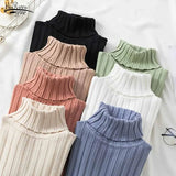 Winter Jumper Turtleneck Sweater Knitted New Green Women Sweater Pullover Long Sleeve Slim Striped Vintage Sweaters
