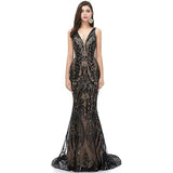 New Annual Evening Dress Sleeveless Sexy V-Neck Dress Party