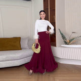 Summer Women's New Lotus Leaf Side High Waist Slim Solid Body