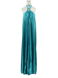 Party Long Dress Loose Backless Sleeveless Summer Long Dress A Line Laceup Halter Neck Sexy Silk Dresses Women Solid-Outfit