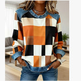Sailing Elements Pattern Long-Sleeved Women's Collar