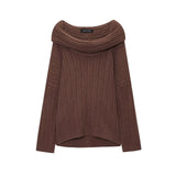Homemade New Women's Sleeve Slot Sleeve Shoulder Knitted