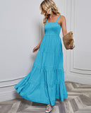 Spring And Summer New Women's Slings To Close The Belt Stripe Holiday Dress Female