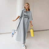 New European Code Large Version Of The Station Short Sleeve Loose Joint Dress Dress Women's Summer