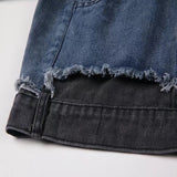 Retro Patchwork Denim Jacket-Outfit
