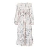Toloer Women's Wear 2023 New Loose Dress With Bubble Sleeves Temperament Fashion Print Skirt A-Line Skirt-Outfit