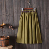 Toloer New College Wind Small Fresh Literary A Word Skirt Versatile Long Skirt Female Send Belt-Outfit