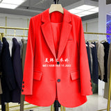 Toloer Suit Jacket Female Small Man 2024 Spring And Autumn Short Retro Korean Version Casual Show Thin Suit Woman-Outfit