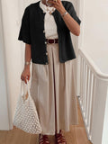Women's Casual Pure Color Short-Sleeved Knitted