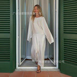 Women's Wear Denatry Loose Strapped Round Tie Long-Sleeved Long-Sleeved