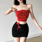 Toloer 2024 New Women's Wear Design Sense Niche Sexy Hot Girl Pure Desire Flower Sling Vest-Outfit