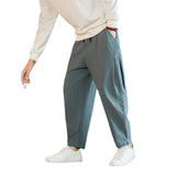 Chinese Style Men's Pants 2024 New Summer Linen Pants Loose Trend Cotton Linen Small Feet Harun Casual Pants-Outfit