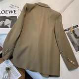 Toloer Suit Jacket Female GJ Sense Spring Autumn 2024 New Korean Version Of Fashion Long Small Suit-Outfit