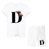 Suitst Shirt Short Sleeves Wide-Legged High-Waisted Shorts Two-Piece LOGO Printed Casual Suit For