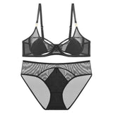 French Pure Sexy Underwear Underwear Set Of Women's Small Breasts Together To Show A Large On-Thunder To Prevent The Thin Breathable