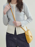 Striped 100 Folded Hem Knitted Women's Early Spring New Design Sense Of Small Gentle Comfortable Long-Sleeved