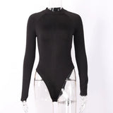 Toloer Women's Wear Spring Autumn New Long Sleeve Zipper Round Collar Slim Sexy Hot Girl Pure Color