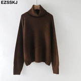 autumn Winter casual cashmere oversize thick Sweater pullovers Women 2021 loose Turtleneck women's sweaters