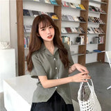 Toloer 2023 New Women's Versatile Short-Sleeved Shirt