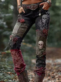 Women's Jeans Women's Trousers Color Flowers 3D Three-Dimensional Printed