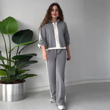 The Autumn Of 2025, The New Women's Fashion Hit The Color Of The Lazy Wind Casual Knitwear Two