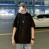Short-Sleeved T-Shirt Men's Trend Ins Blouse Summer New Loose Large Men's Half-Sleeved T-Shirt-Outfit