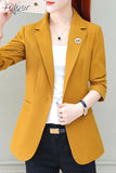 Women's Office Single Breasted Long Sleeve Harajuku Lapel Fashionable All-match Casual Chic Classic Blazers