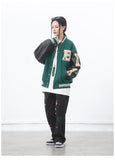 Women Leather Baseball Jacket Harajuku Bone Letter Varsity Bomber Jackets Hip Hop Streetwear Men College Breasted Coats