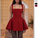 Waist A Waist-Waist Dress Spring Summer New Square Dress Dress