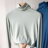 Toloer Shot Anti-Ball Cotton Pile Collar Wine Red Bottom Shirt Autumn Long-Sleeved T-Shirt Women With Slim Turtleneck