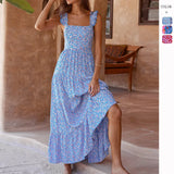 Women's Clothing 2026 Bohemian Dress Slings Flowing Long Print Dress