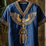 Men's Short-Sleeved Casual V-Neck T-Shirt 3D Digital Print