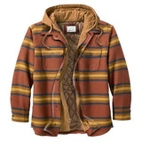 Plaid Cotton Coat Large Size Hooded Shirt Jacket
